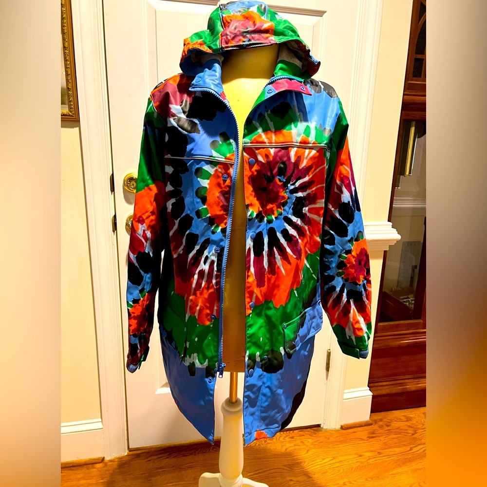 Lands End Tie Dye Rain Jacket L 14-16